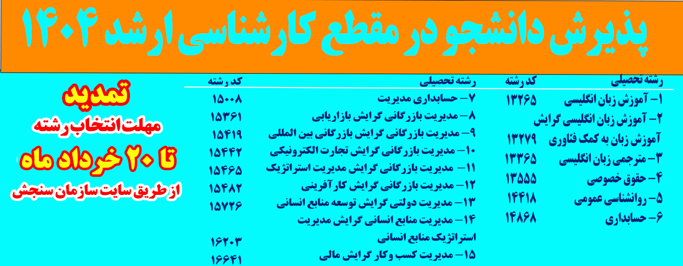 پذیرش دانشجوی ارشد